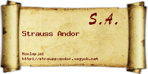 Strauss Andor névjegykártya